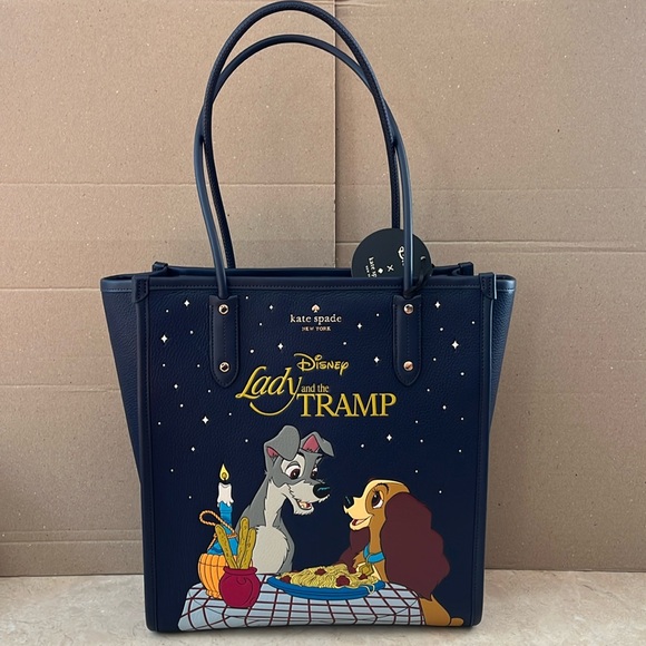 ♠️kate spade X Disney Lady and the Tramp NS North South Ella Tote, Blue NWT - Picture 7 of 15